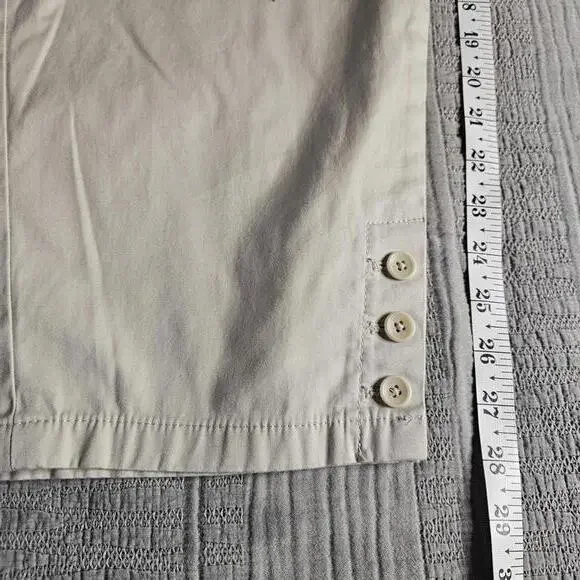 Talbots Beige Capri Pants with Button Detail Size 14P - Picture 8 of 9